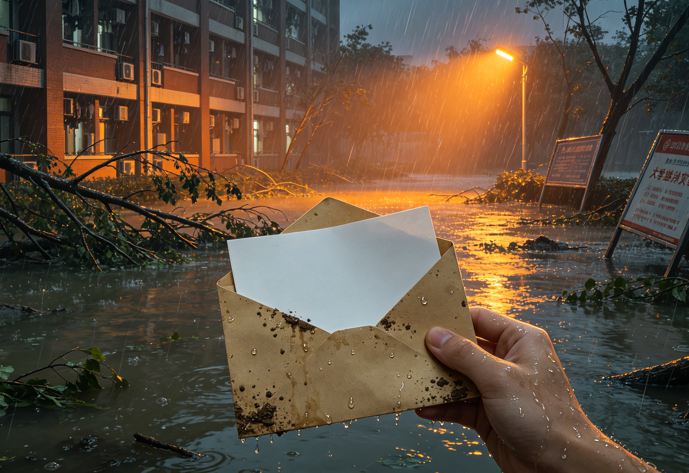 台风暴雨天气温馨提示：致全体同学的一封信